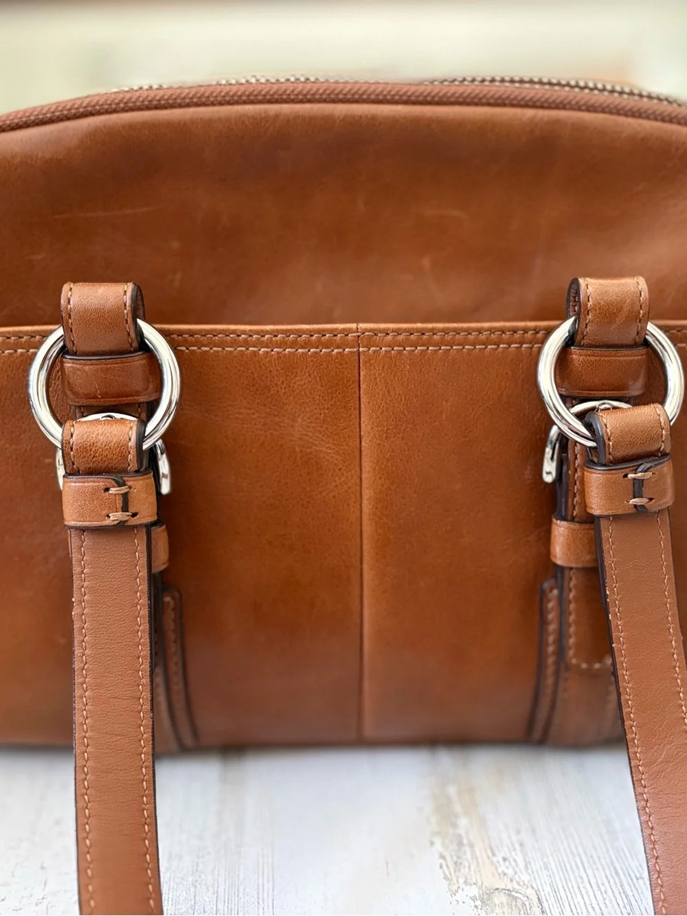 Vintage Coach Bonnie Satchel 12695 British Tan Leather Bag Y2K Charm - Picture 4 of 8